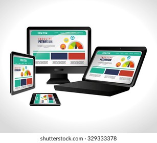 Responsive web and technology design, vector illustration eps10.