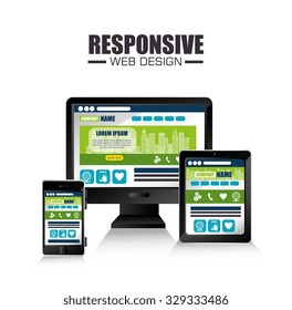 Responsive web and technology design, vector illustration eps10.