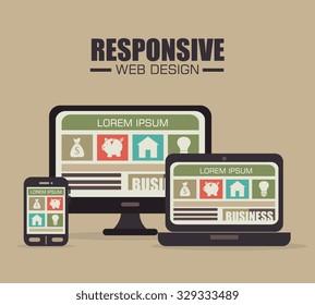 Responsive web and technology design, vector illustration eps10.