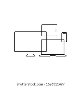 responsive webdesign icon. concept of internet, www media, it programming school, software. learning css, html. symbol of friendly ui for modern pc. usability image isolated on white background