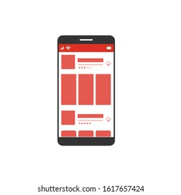 Responsive Website Design With Mobile Phone Screen Vector Illustration