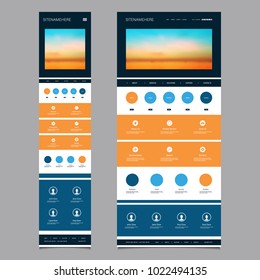 Responsive Website Design Template for Your Business with Sunset Sky Image Background - Dusk, Clouds, Sunlight