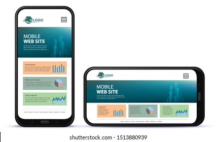 Responsive Website Design With Vertical and Horizontal Mobile Phone Screen 