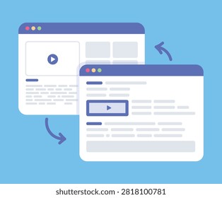 Responsive website layout and web interface vector illustration.