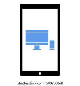 Responsive_Design_Devices icon - Flat design, glyph style icon - Colored enclosed in a phone