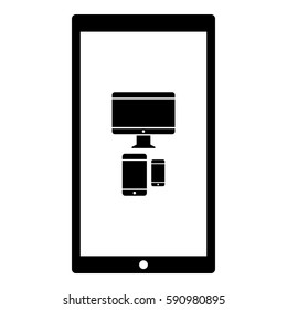 Responsive_Design_Devices icon - Flat design, glyph style icon - Colored enclosed in a phone