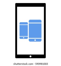 Responsive_Design_Devices icon - Flat design, glyph style icon - Colored enclosed in a phone