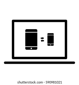 Responsive_Design_Devices icon - Flat design, glyph style icon - Colored enclosed in a computer