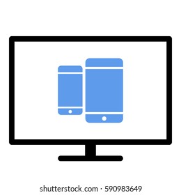 Responsive_Design_Devices icon- Flat design, glyph style icon - Colored enclosed in a screen