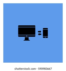 Responsive_Design_Devices icon - Flat design, glyph style icon - Black enclosed in a square