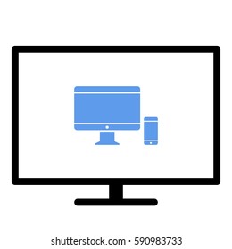Responsive_Design_Devices icon- Flat design, glyph style icon - Colored enclosed in a screen