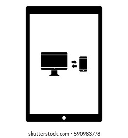 Responsive_Design_Devices icon - Flat design, glyph style icon - Colored enclosed in a tablet