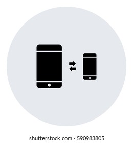 Responsive_Design_Devices icon - Flat design, glyph style icon - Black enclosed in a circle