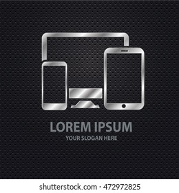 Responsive,computer design ,silver concept,clean vector