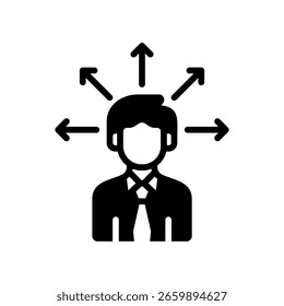 Ilustración vectorial de glifo de icono de capacidad de respuesta