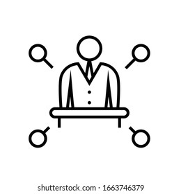 Resposibilities line icon, concept sign, outline vector illustration, linear symbol.