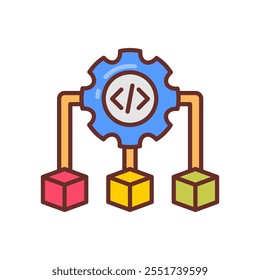 Ícones preenchidos de design da API REST , ilustração de vetor