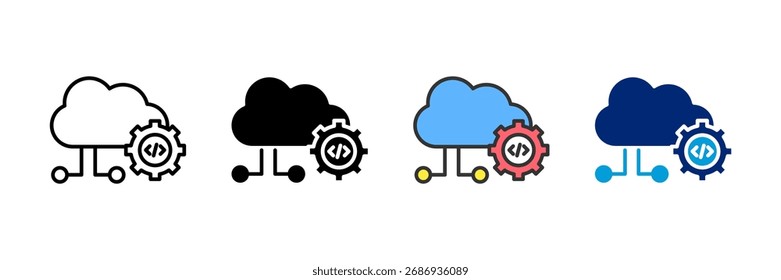 Ícone De Api Rest Definir Coleção De Vários Estilos