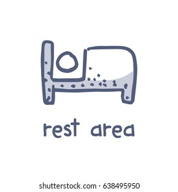 rest area doodle icon
