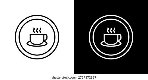 Icono de área de descanso contorno en blanco y negro.
