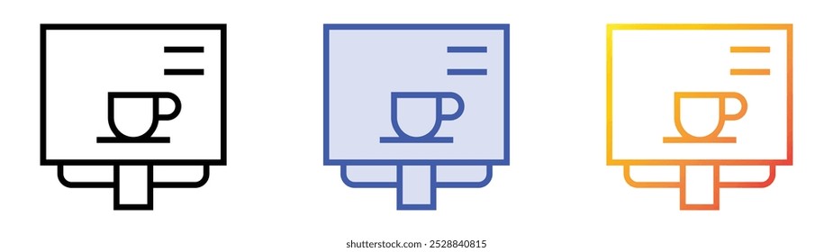 rest area icon. Linear, Blue Fill and Gradient Style Design Isolated On White Background