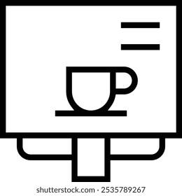 Icono de área de descanso. Diseño de estilo lineal delgado aislado sobre fondo blanco