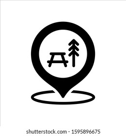 Rest Area Location Map Pin Icon Vector