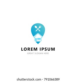 Plantilla de icono del logotipo del área de descanso, hogar, concepto azul moderno