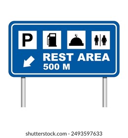 Rest area road sign vector image on white background