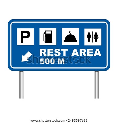 Rest area road sign vector image on white background