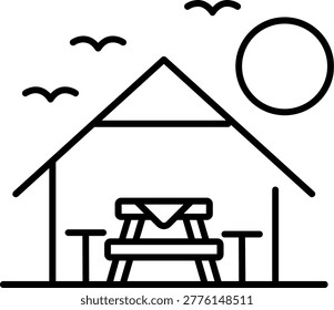 Rest Area Shelter Illustration vector Icon Design