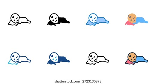 Rest Baby Icons setzen mehrere Stil Sammlung. Bearbeitbarer Strich 

