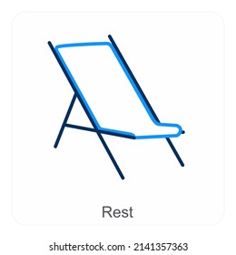 Rest And Beach Icon Concept