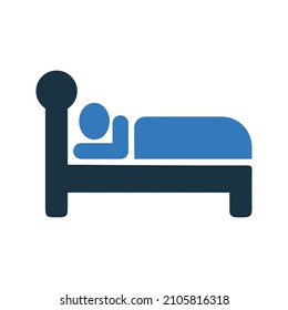 Descanso, cama, icono de sueño. Diseño vectorial simple editable aislado en un fondo blanco.