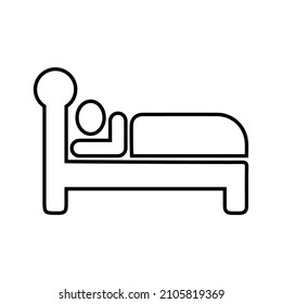 Rest, bed, sleep outline icon. Line art vector.