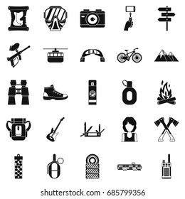Rest by the fire icons set. Simple set of 25 rest by the fire icons for web isolated on white background