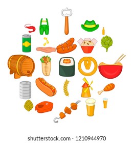 Rest in cafe icons set. Cartoon set of 25 rest in cafe vector icons for web isolated on white background