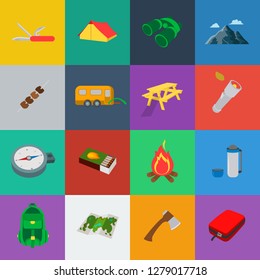 Rest in the camping cartoon icons in set collection for design. Camping and equipment vector symbol stock web illustration.