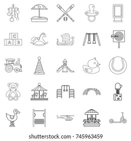 Rest of child icons set. Outline set of 25 rest of child vector icons for web isolated on white background