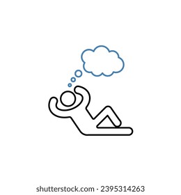 icono de línea de concepto de descanso. Ilustración de elemento simple. diseño de símbolos de esquema de concepto de descanso.