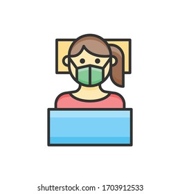 Rest Home vector outline filled illustration. corona virus covid-19 icon