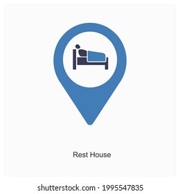 Rest House Location Icon Concept