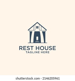 Rest house logo icon design vector template