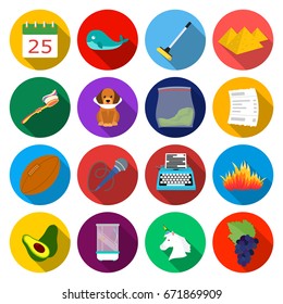 rest, hygiene, entertainment and other web icon in flat style.grapes, trekking horse icons in set collection.