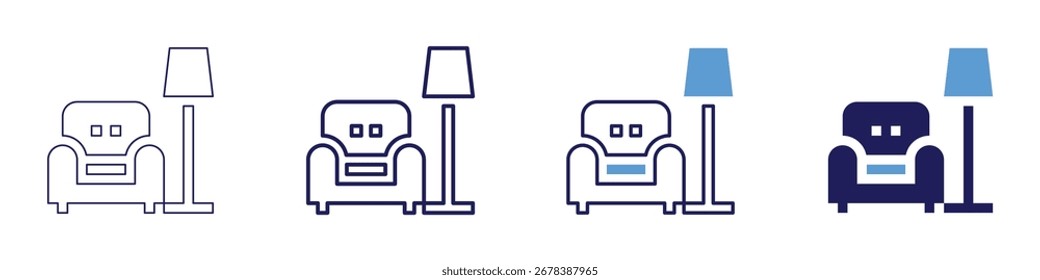Rest icon in 4 different styles. Thin Line, Line, Bold Line, Duotone. Duotone style. Editable stroke.