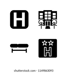 rest icon. 4 rest set with hotel and bench vector icons for web and mobile app