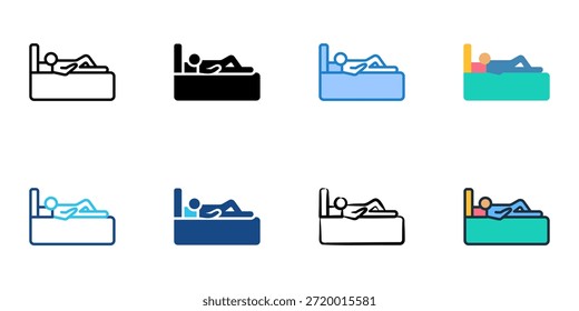 Los iconos de descanso establecen una colección de estilo múltiple. Trazo editable 
