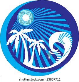 Rest on island.Vector Illustrator