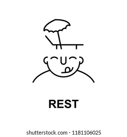 rest on mind icon. Element of human mind icon for mobile concept and web apps. Thin line rest on mind icon can be used for web and mobile