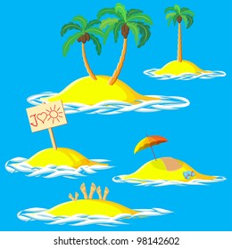 Rest on the sea. Summer journey. Vector illustration.